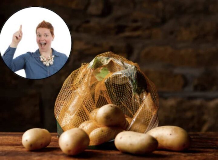 Le retine di plastica che avvolgono patate